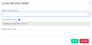 local delivery label Shopify